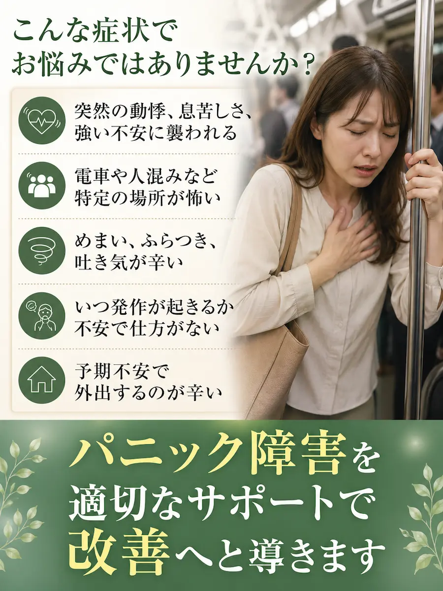 パニック障害を適切なサポートで改善へと導きます