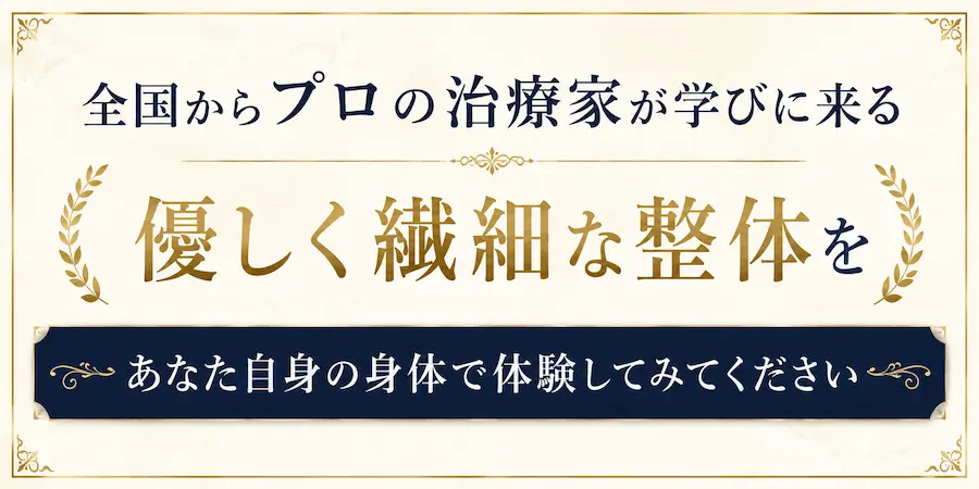 プロの治療家が学びに来る整体
